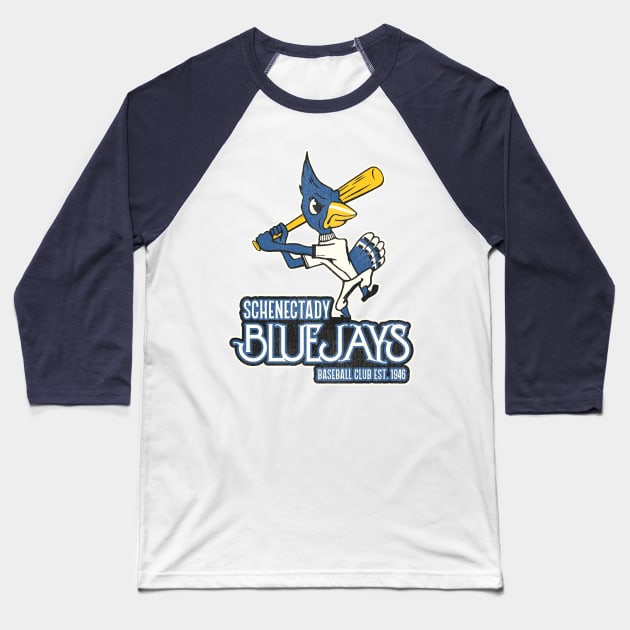 Defunct Schenectady Bluejays Baseball Team Baseball T-Shirt by Defunctland